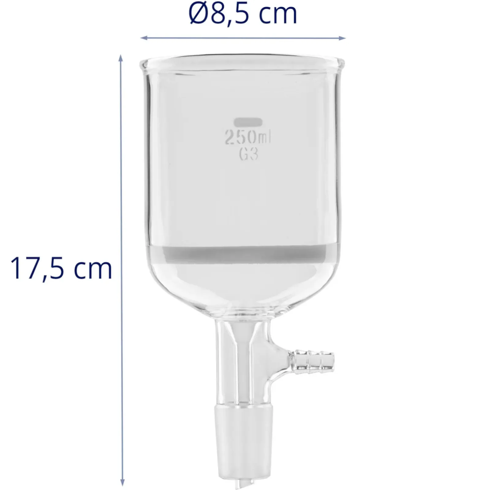 Laboratorijska staklena filtracijska lijevka od 250 ml, navoj 24/40 2