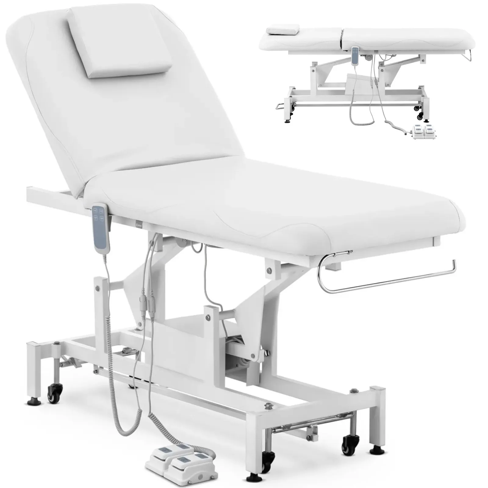 LYON Elektrische Massageliege, 2 Motoren, 200 kg – Weiß