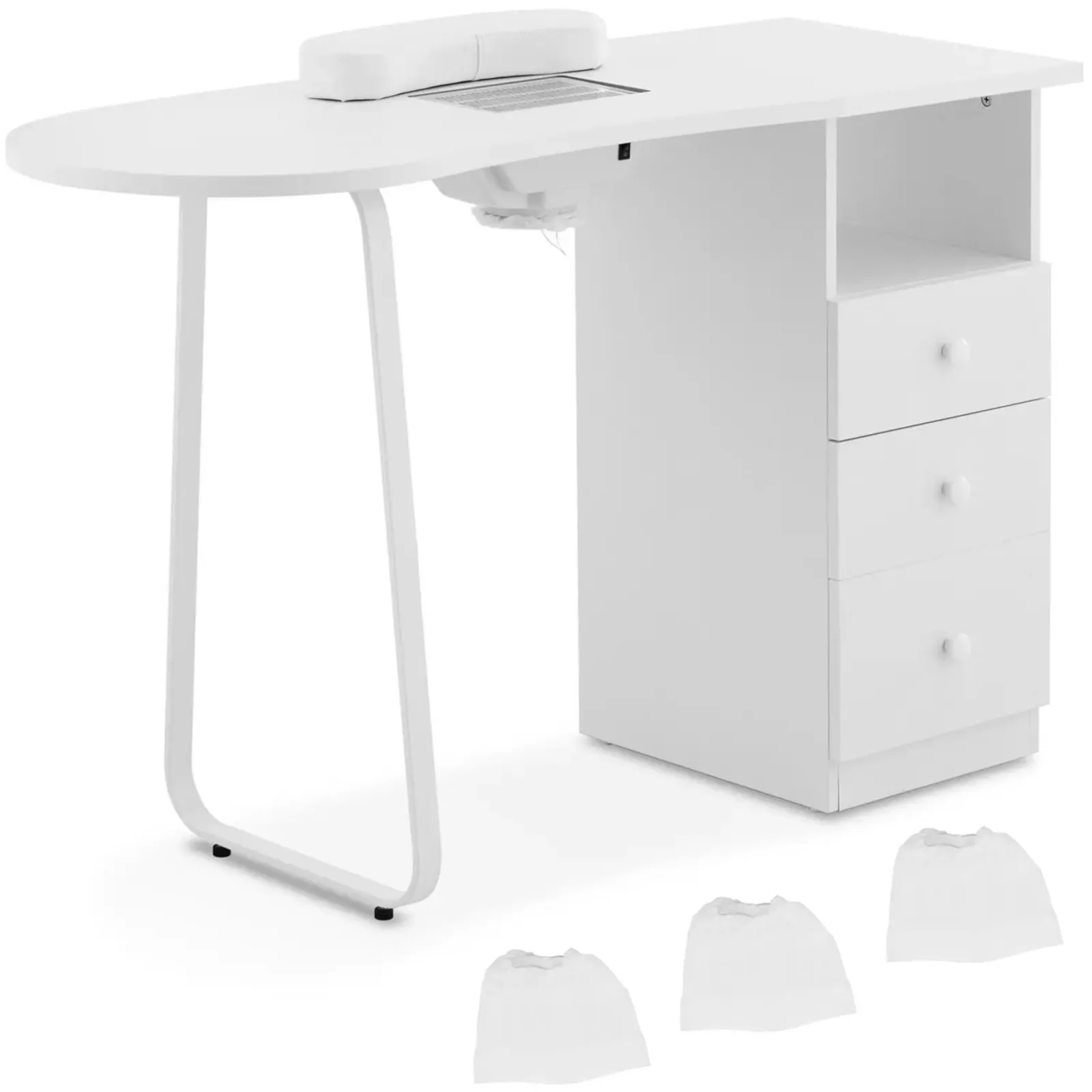 Masă de manichiură cu colector de praf, 120 x 45 cm - alb