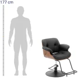 Scaun de frizer PHYSA FILEY cu suport pentru picioare - negru 3