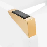 Scaun de coafură, frizerie și cosmetică Physa PENRYN cu suport pentru picioare - alb și auriu 2