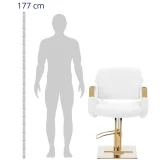 Scaun de coafură, frizerie și cosmetică Physa PENRYN cu suport pentru picioare - alb și auriu 3