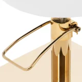 Scaun de coafură, frizerie și cosmetică Physa PENRYN cu suport pentru picioare - alb și auriu 4