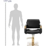 Scaun de frizerie și cosmetică Physa PENRYN cu suport pentru picioare - negru și auriu 3