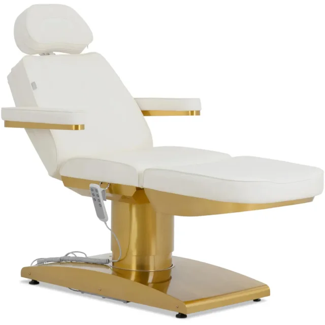 VARESE fűtött SPA szépségszék, 3 motor, 200 kg - fehér és arany