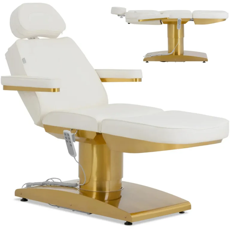 VARESE fűtött SPA szépségszék, 3 motor, 200 kg - fehér és arany