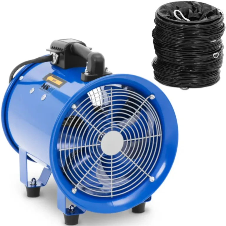 Ipari építőipari ventilátor 10 m-es tömlővel, 2700 m³/h, 280 mm átmérőjű