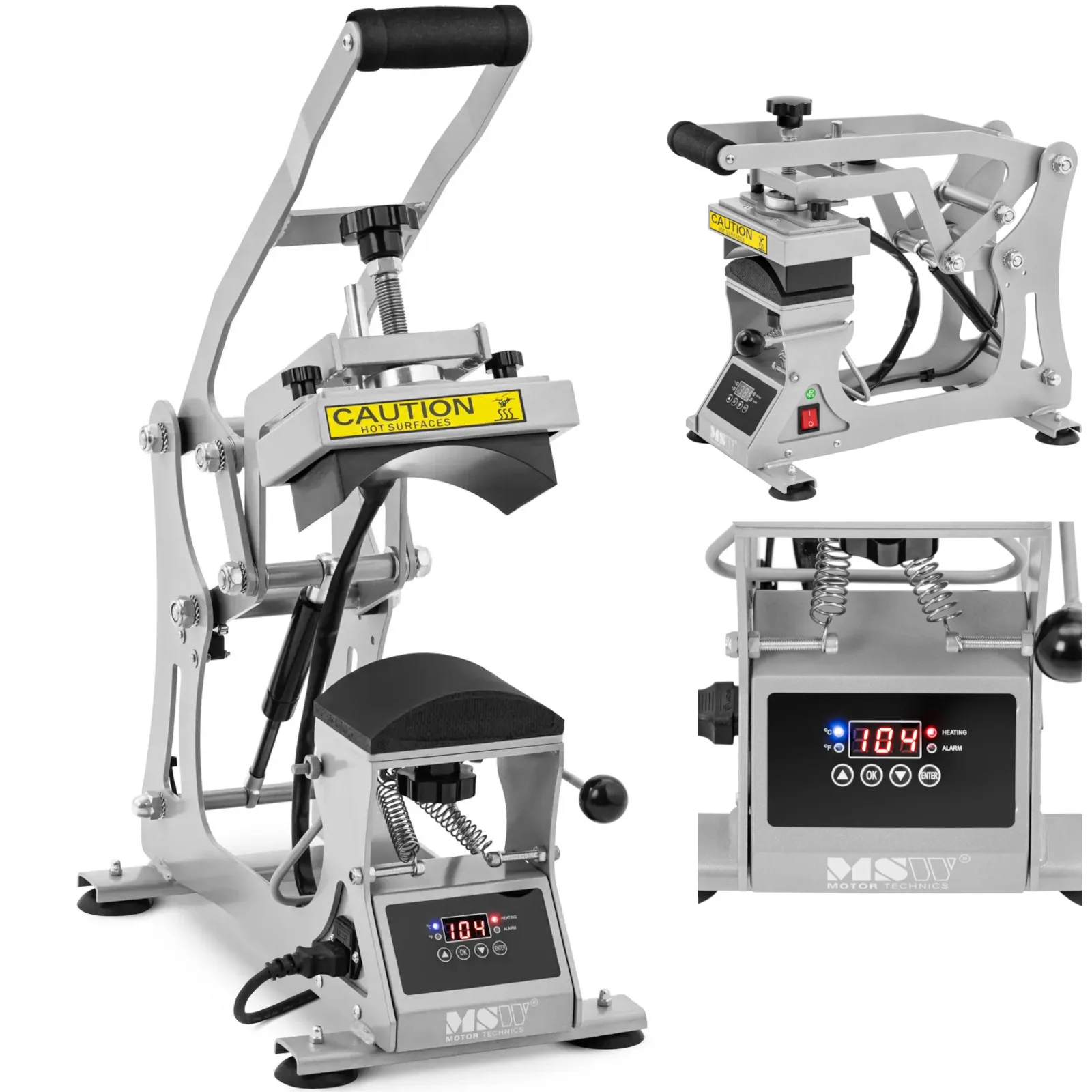 Hőprés baseball sapkákhoz és kalapokhoz, LCD, 0–250 °C