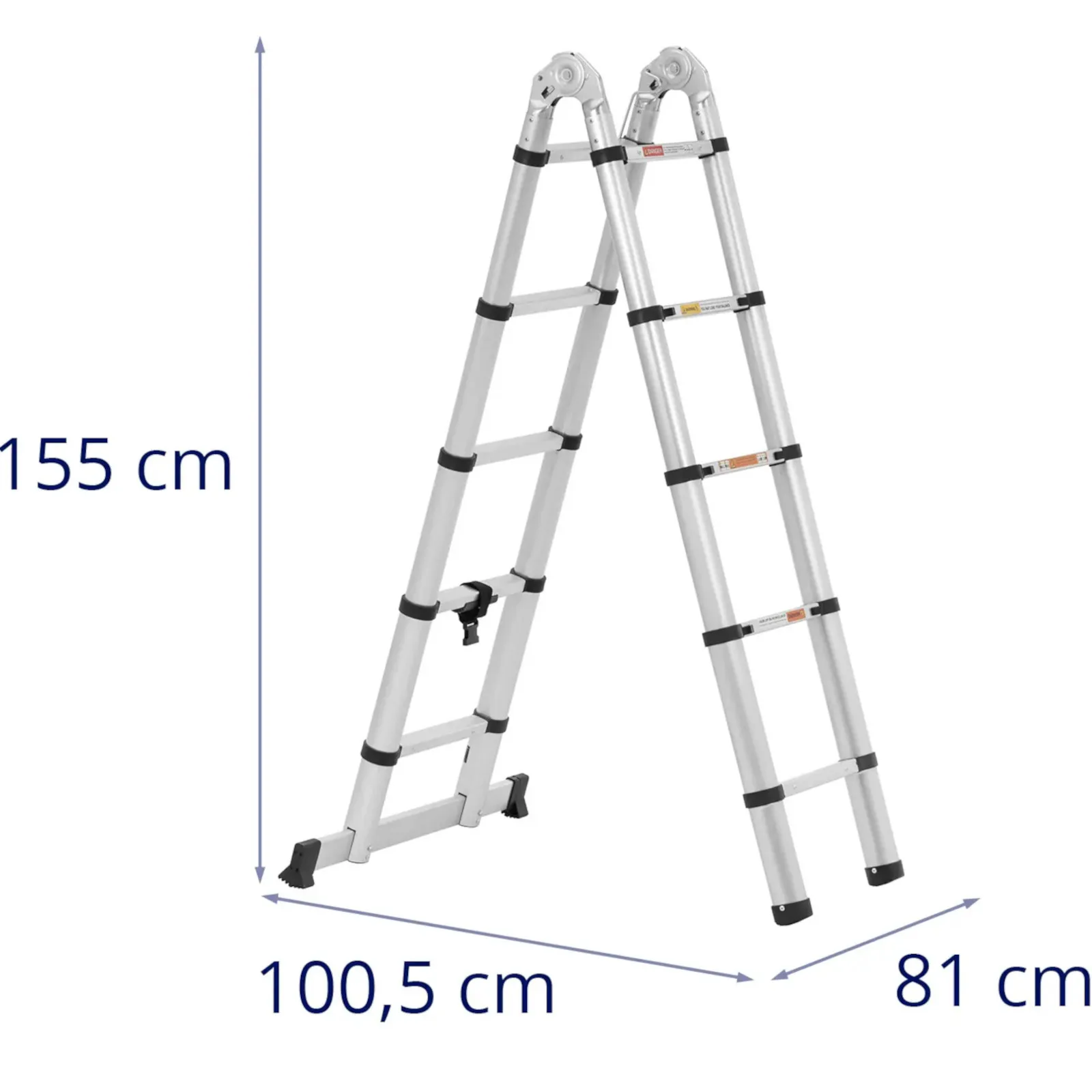 12-stepeni aluminijski teleskopski ljestve, 0,85–1,85/3,8 m 7
