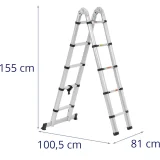 12-stepeni aluminijski teleskopski ljestve, 0,85–1,85/3,8 m 7