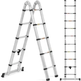 12-stepeni aluminijski teleskopski ljestve, 0,85–1,85/3,8 m