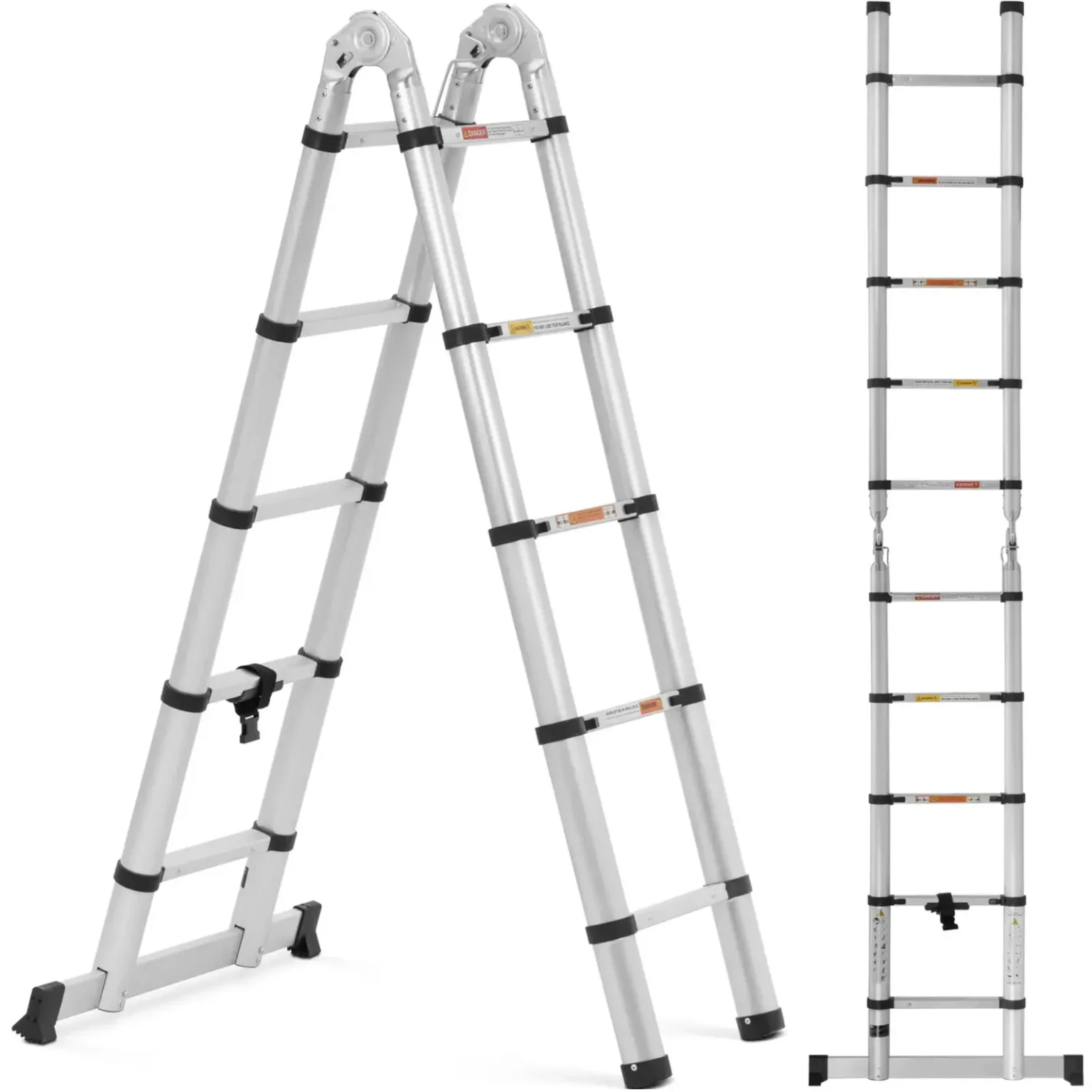 12-stepeni aluminijski teleskopski ljestve, 0,85–1,85/3,8 m 12-stepeni aluminijski teleskopski ljestve, 0,85–1,85/3,8 m