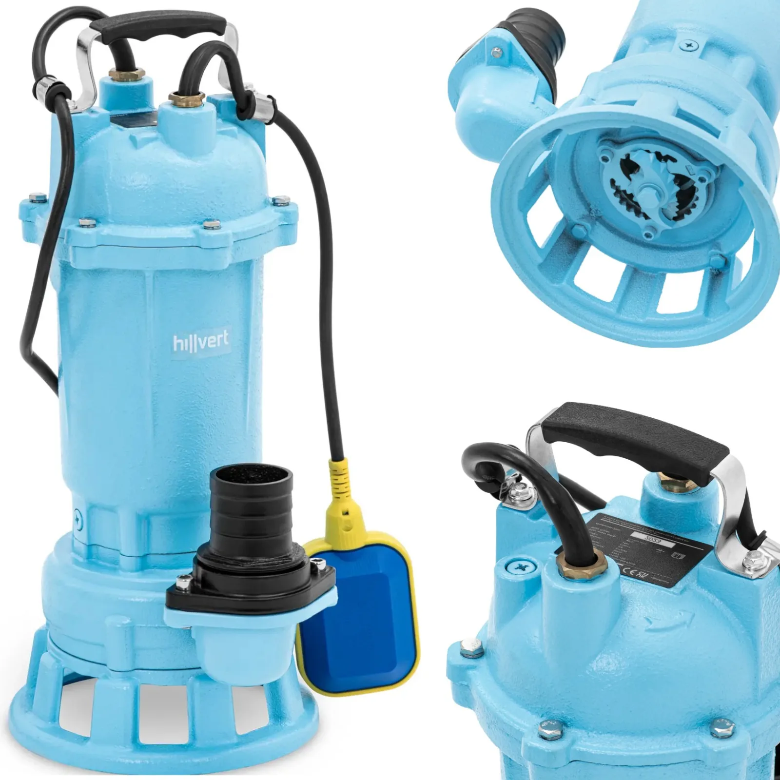Merülő szennyvízszivattyú darálóval, 500 l/perc, 2100 W