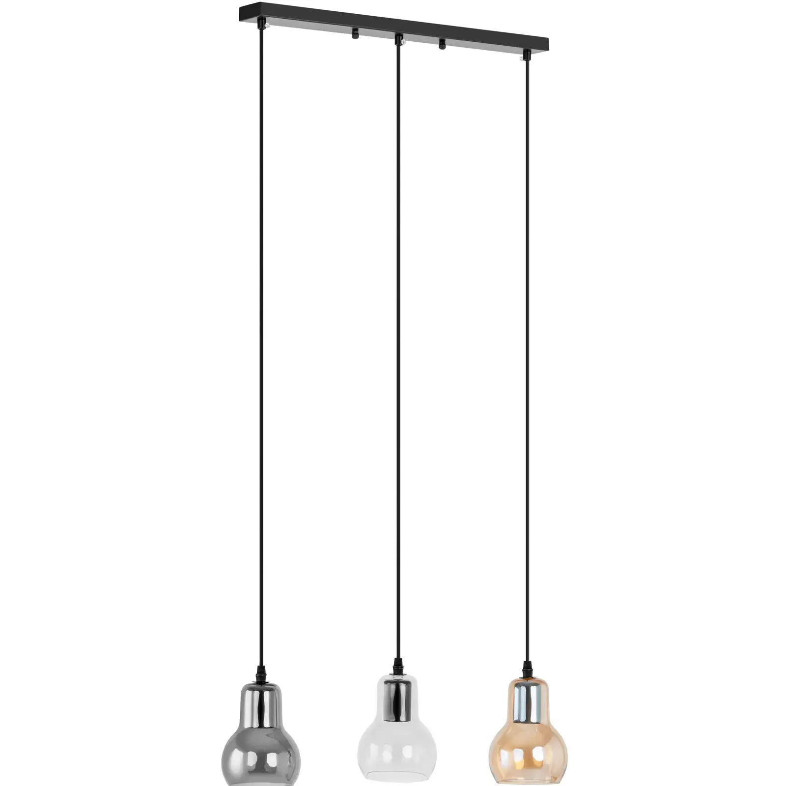 Modern, 3 lámpás E27 mennyezeti lámpa – üvegburák 2