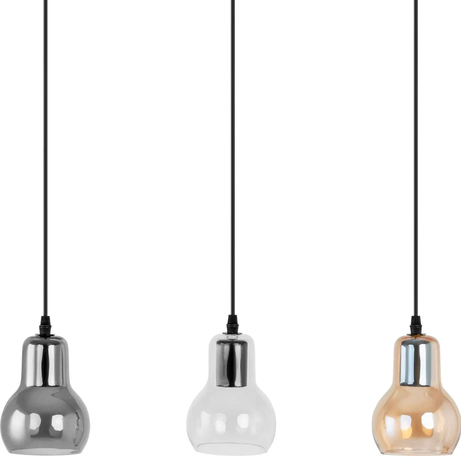 Modern, 3 lámpás E27 mennyezeti lámpa – üvegburák 3