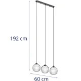 Moderna stropna lampa s 3 svjetla E27 - staklene kugle 4