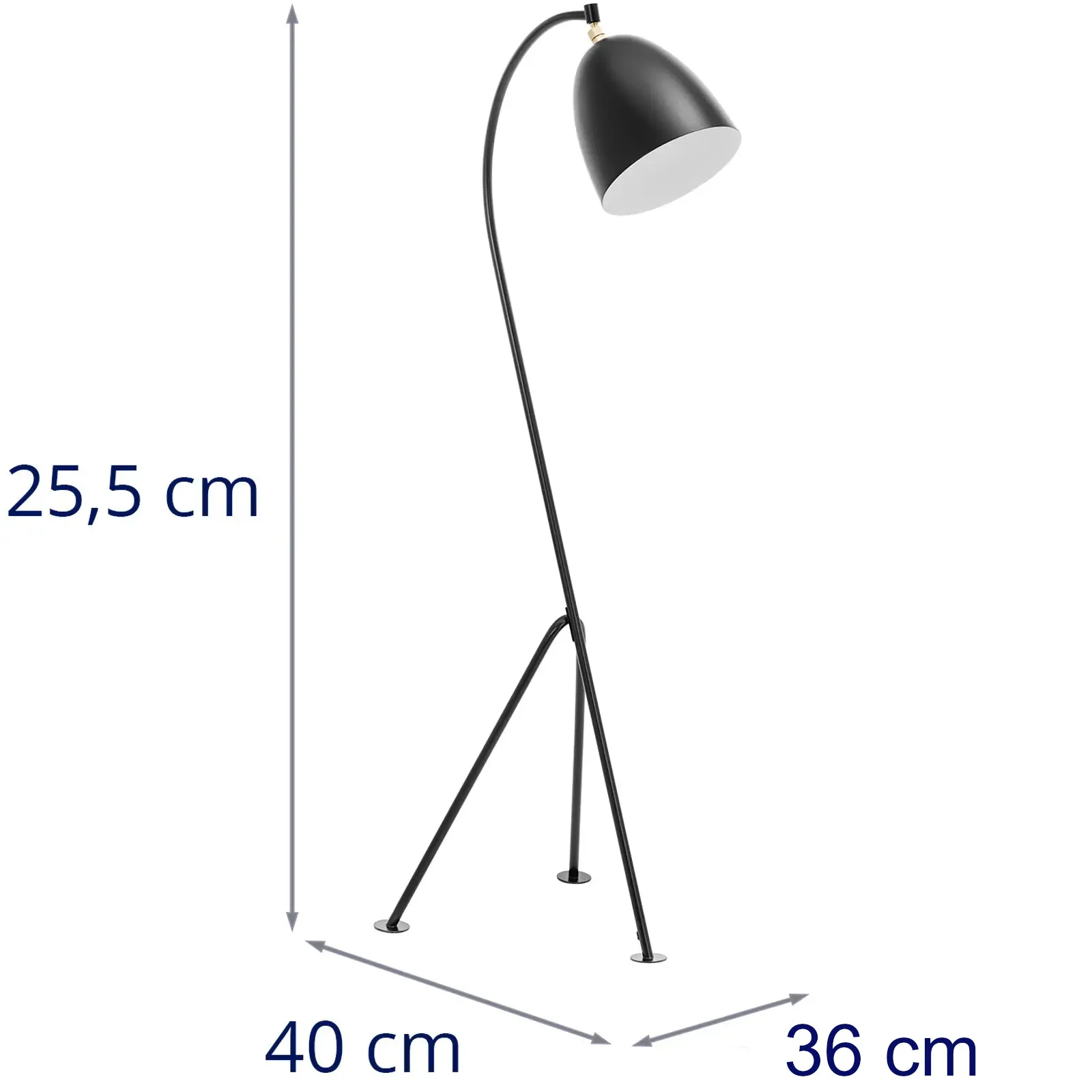 Metal floor lamp with adjustable shade, E27, 125 cm 6