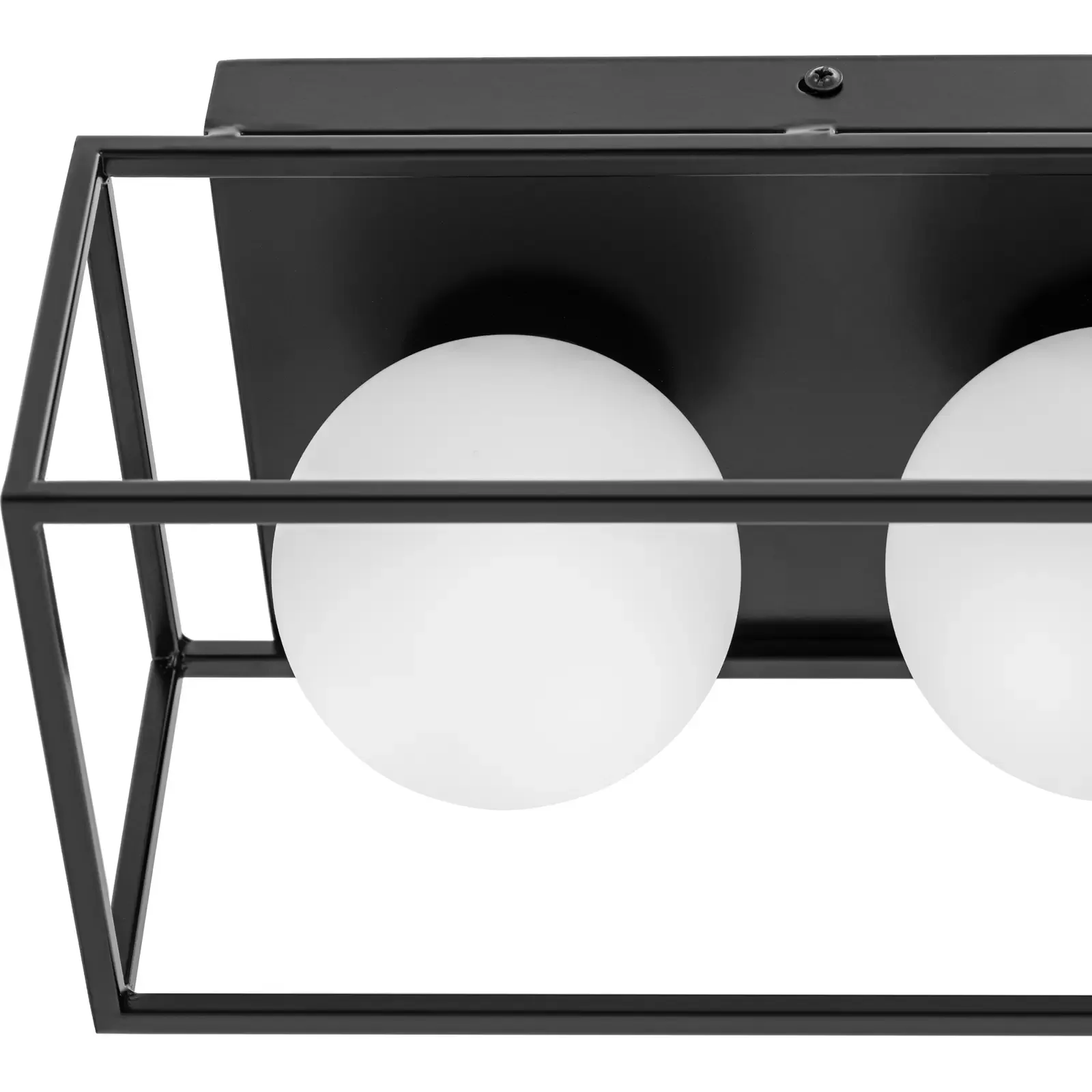 Modern 3-light E9 ceiling lamp - glass spheres in a frame 3