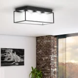 Lampă modernă de tavan cu 3 becuri E9 - sfere de sticlă într-un cadru 4