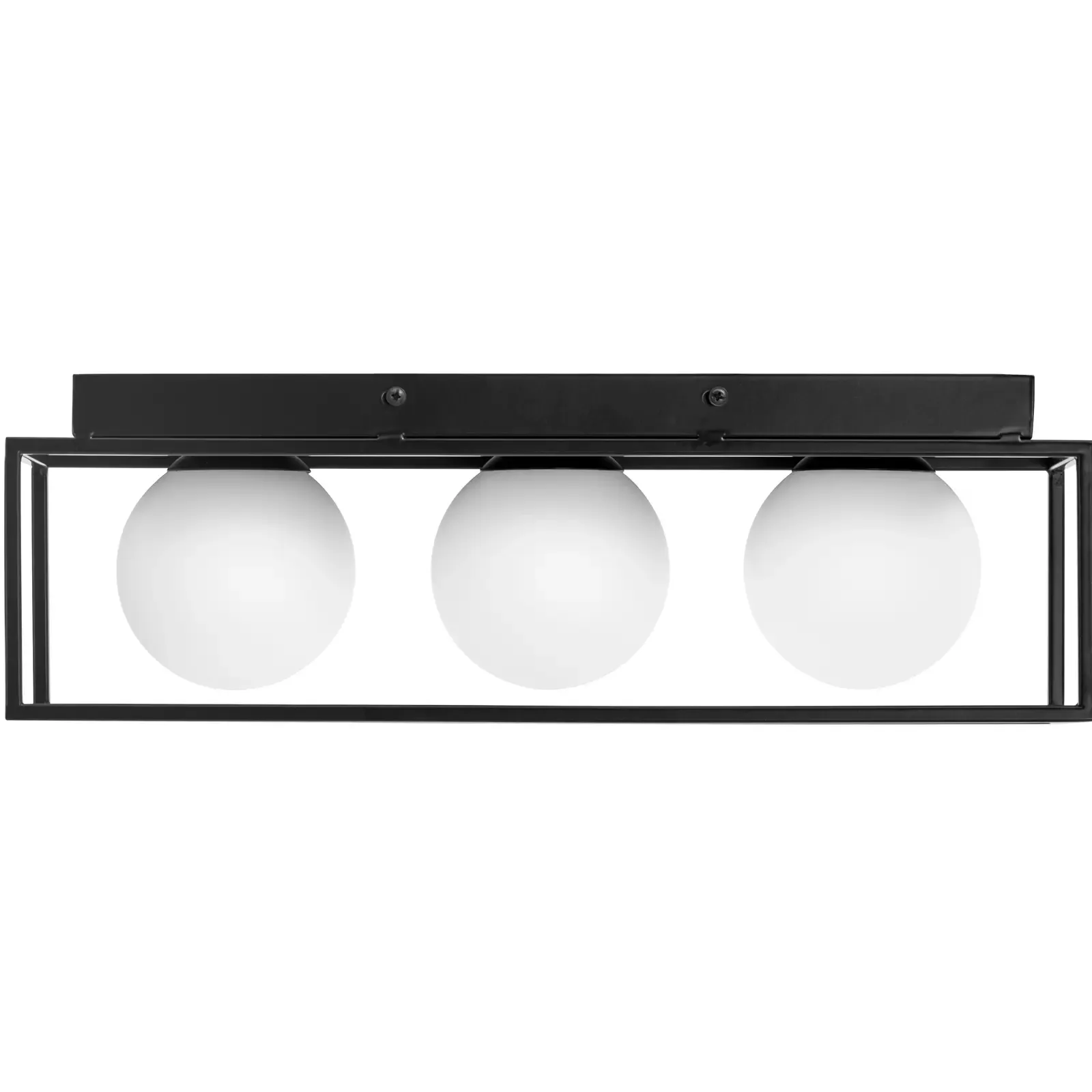 Modern 3-light E9 ceiling lamp - glass spheres in a frame 5
