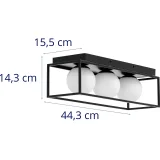 Lampă modernă de tavan cu 3 becuri E9 - sfere de sticlă într-un cadru 6