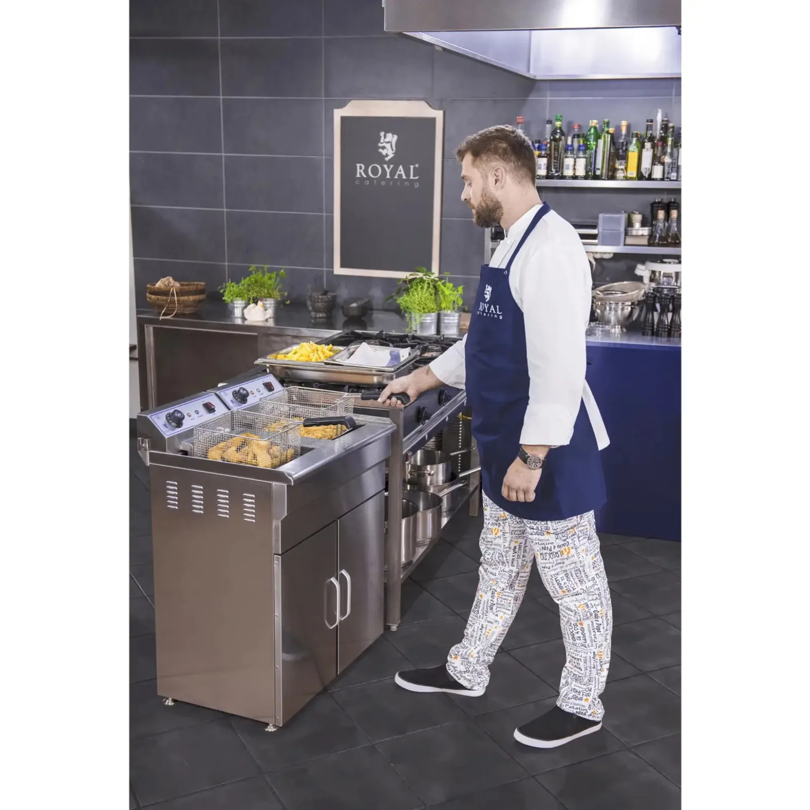 Kétkamrás fritőz szekrénnyel, 400 V – 2x10 l 7