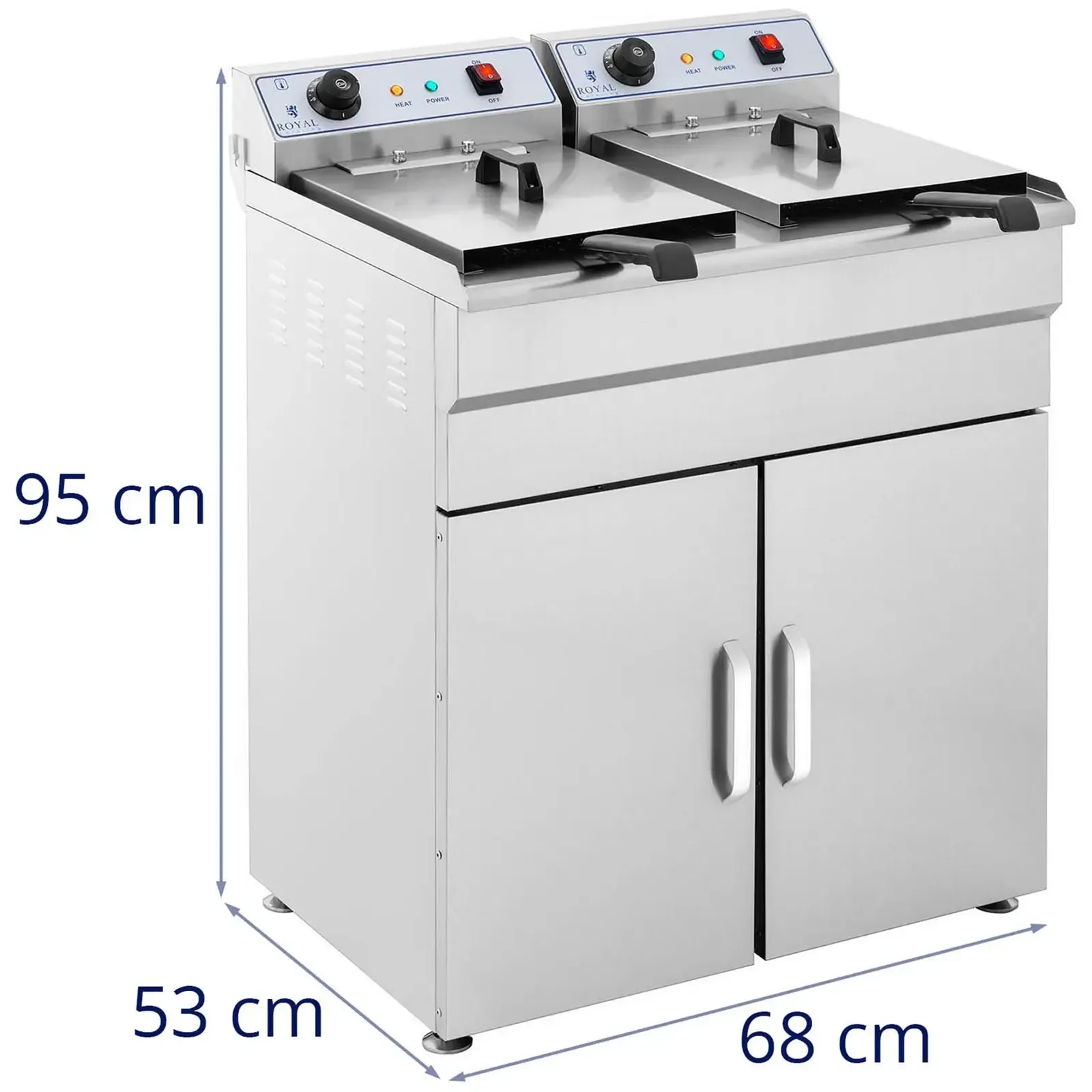 Kétkamrás fritőz szekrénnyel, 400 V – 2x10 l 8