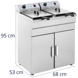 Kétkamrás fritőz szekrénnyel, 400 V – 2x10 l 8