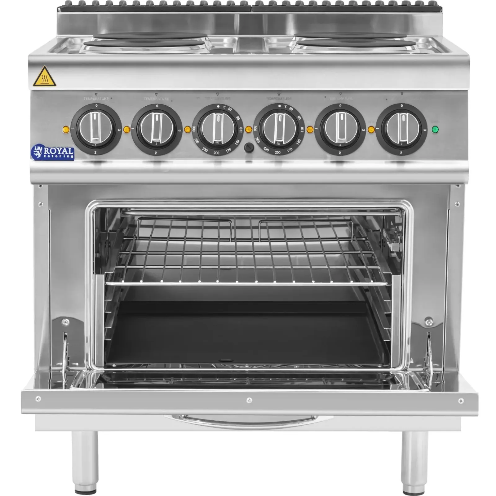 Elektromos tűzhely sütővel, 4 főzőlappal, 400 V, 13,9 kW