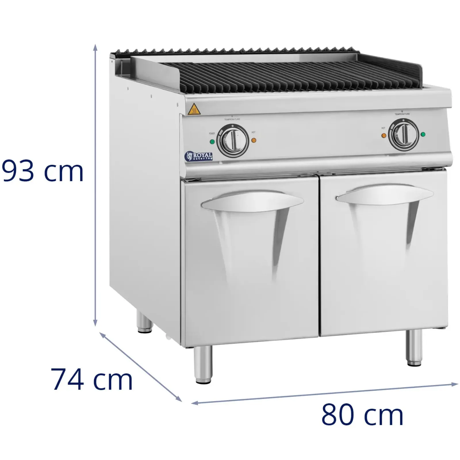 Grătar electric cu pietre, 50–300 °C, 8,1 kW, 400 V 6