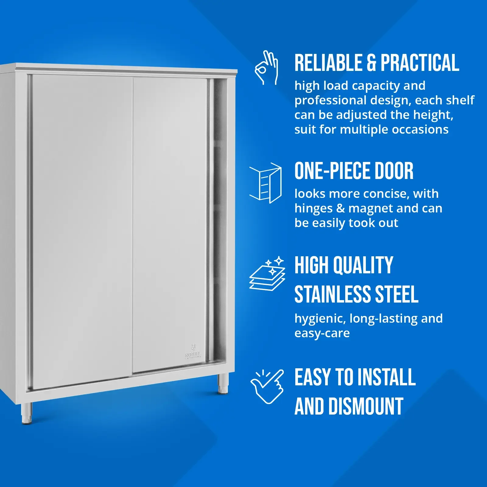Dulap de catering cu uși glisante STAL 120 x 70 x 180 cm 2
