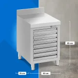 Dulap de catering pentru aluat de pizza cu margine, 7 sertare, 50 x 70 cm 8