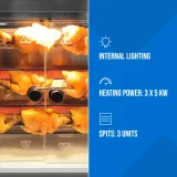 Plinska ražanj za do 15 pilića, 3 ražnja, propan-butan, 15 kW 5