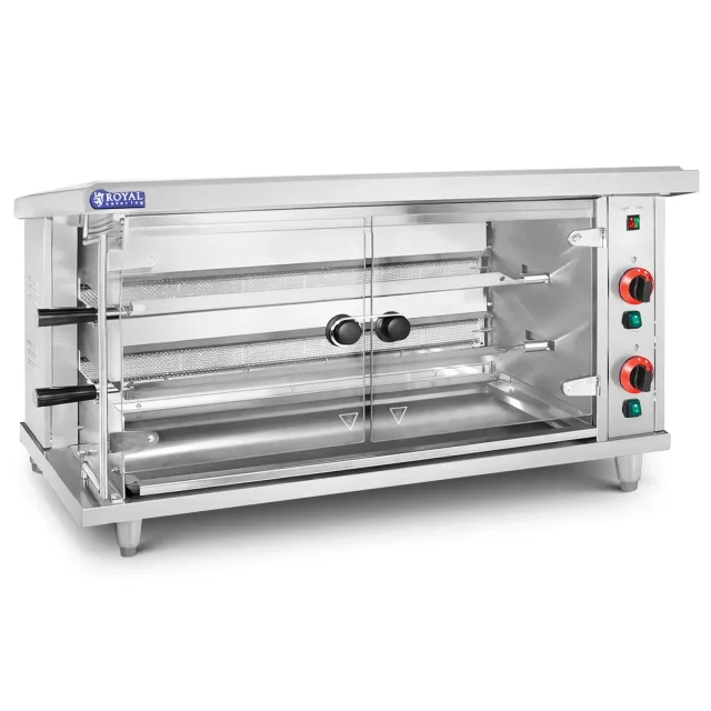 Gázos forgóspit akár 10 csirkéhez, 2 nyárssal, propán-bután, 10 kW