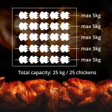 Gasna roštiljska peć za do 25 pilića, 5 ražnjića, propan-butan, 25 kW 4