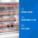 Gasna roštiljska peć za do 25 pilića, 5 ražnjića, propan-butan, 25 kW 5