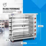 Gasna roštiljska peć za do 25 pilića, 5 ražnjića, propan-butan, 25 kW 8