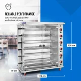 Plinska roštilj-vrtilica za do 30 pilića, 6 ražnjića, propan-butan, 30 kW 8