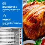 Gasna roštiljska peć za do 40 pilića, 8 ražnjića, propan-butan, 40 kW 2