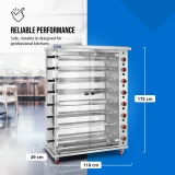Gasna roštiljska peć za do 40 pilića, 8 ražnjića, propan-butan, 40 kW 7