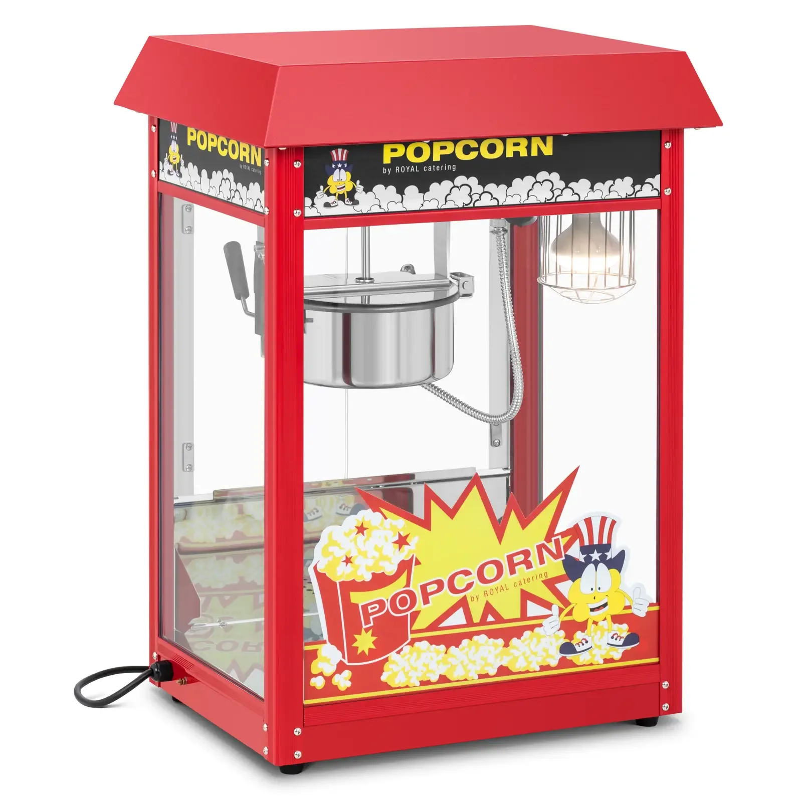 Aparat de popcorn retro 1500 W 5 kg/h - Roșu 2