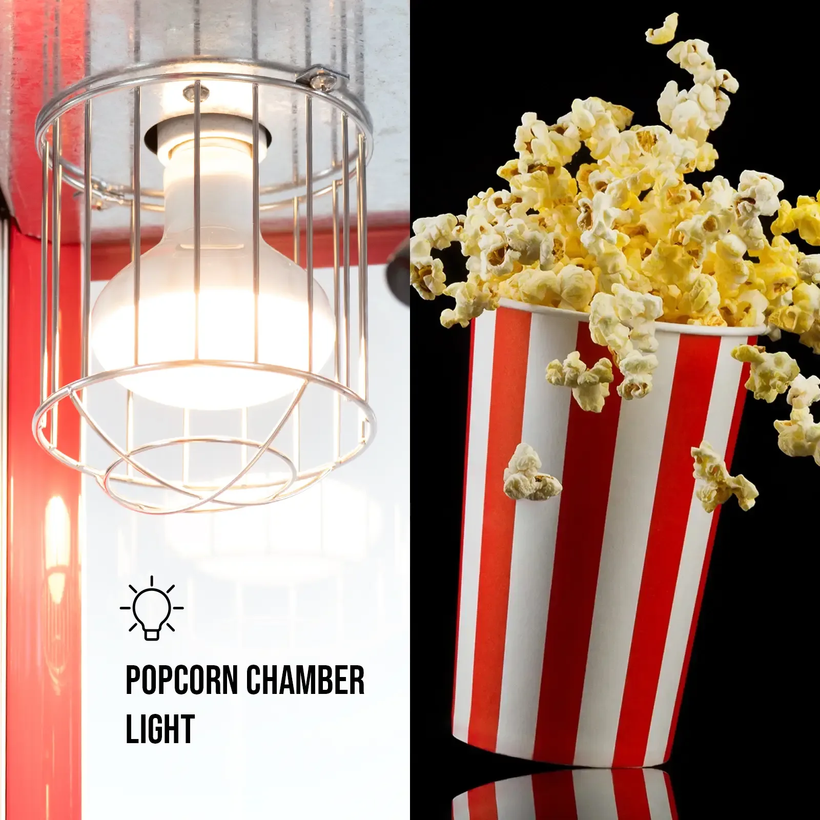 Aparat de popcorn retro 1500 W 5 kg/h - Roșu 4