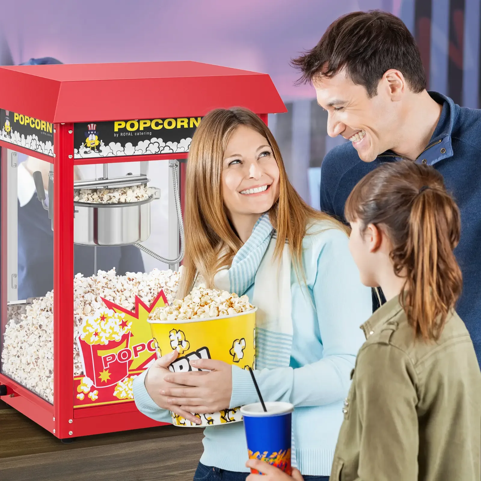Aparat de popcorn retro 1500 W 5 kg/h - Roșu 8