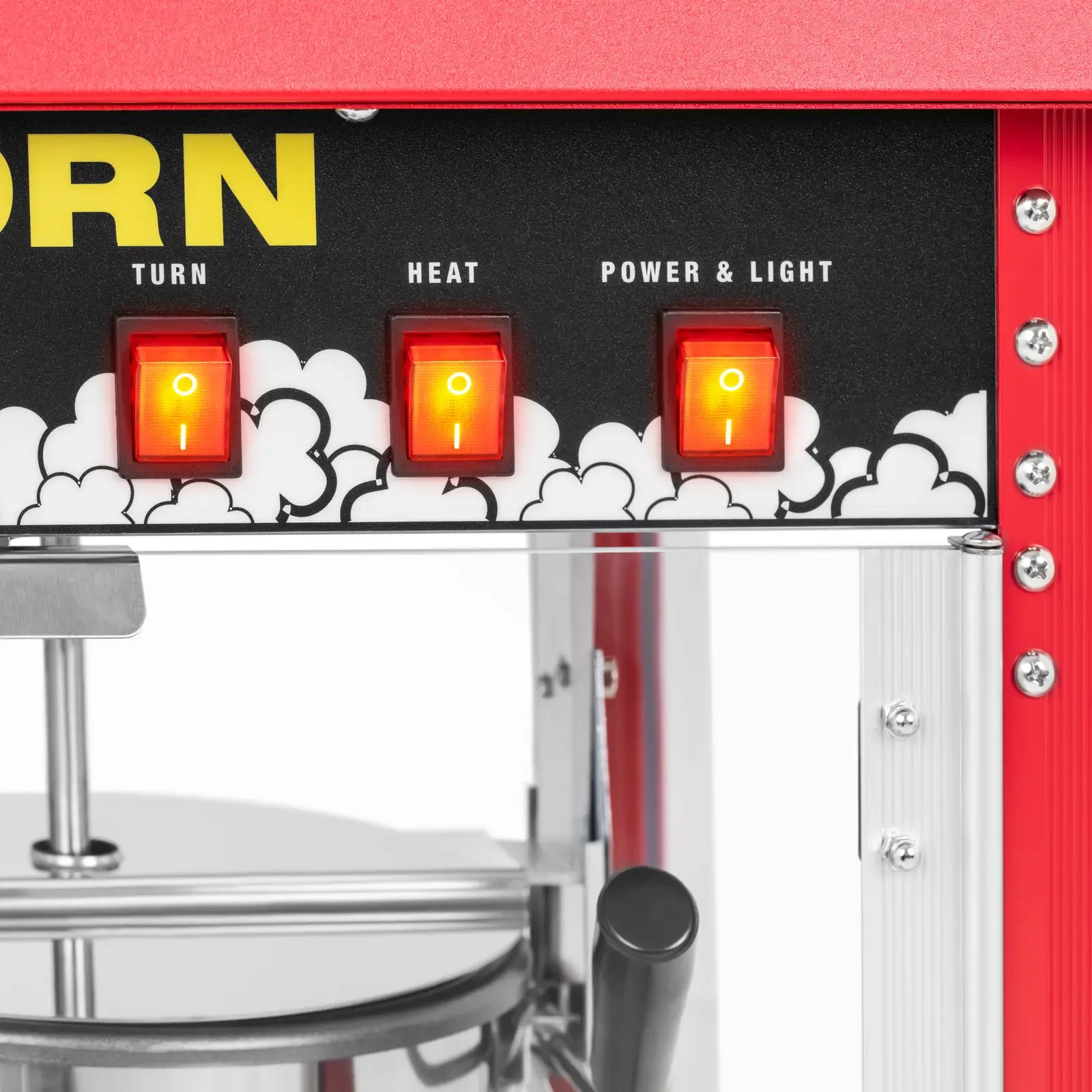 Aparat de popcorn retro 1500 W 5 kg/h - Roșu 10