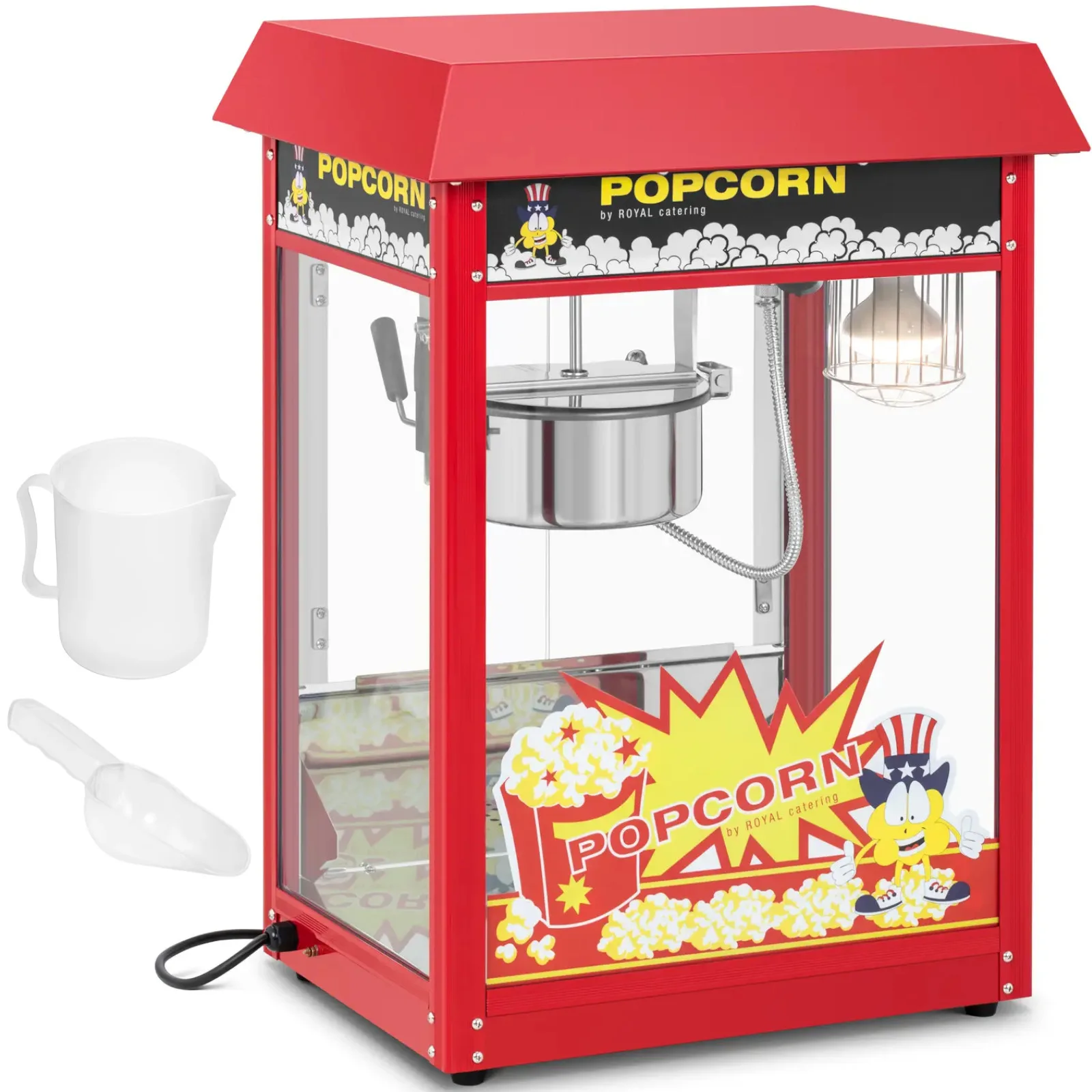 Retro popcornkészítő 1500 W 5 kg/h - Piros