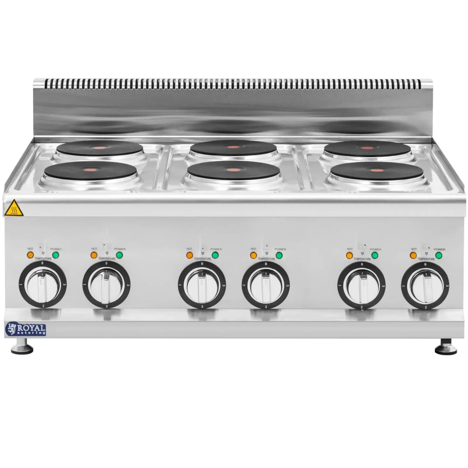Podesivi električni štednjak s 6 grijaćih zona, promjer 19 cm, 12 kW, 400 V 6