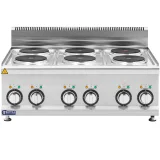 Állítható elektromos főzőlap 6 főzőzónával, 19 cm átmérőjű, 12 kW, 400 V 6