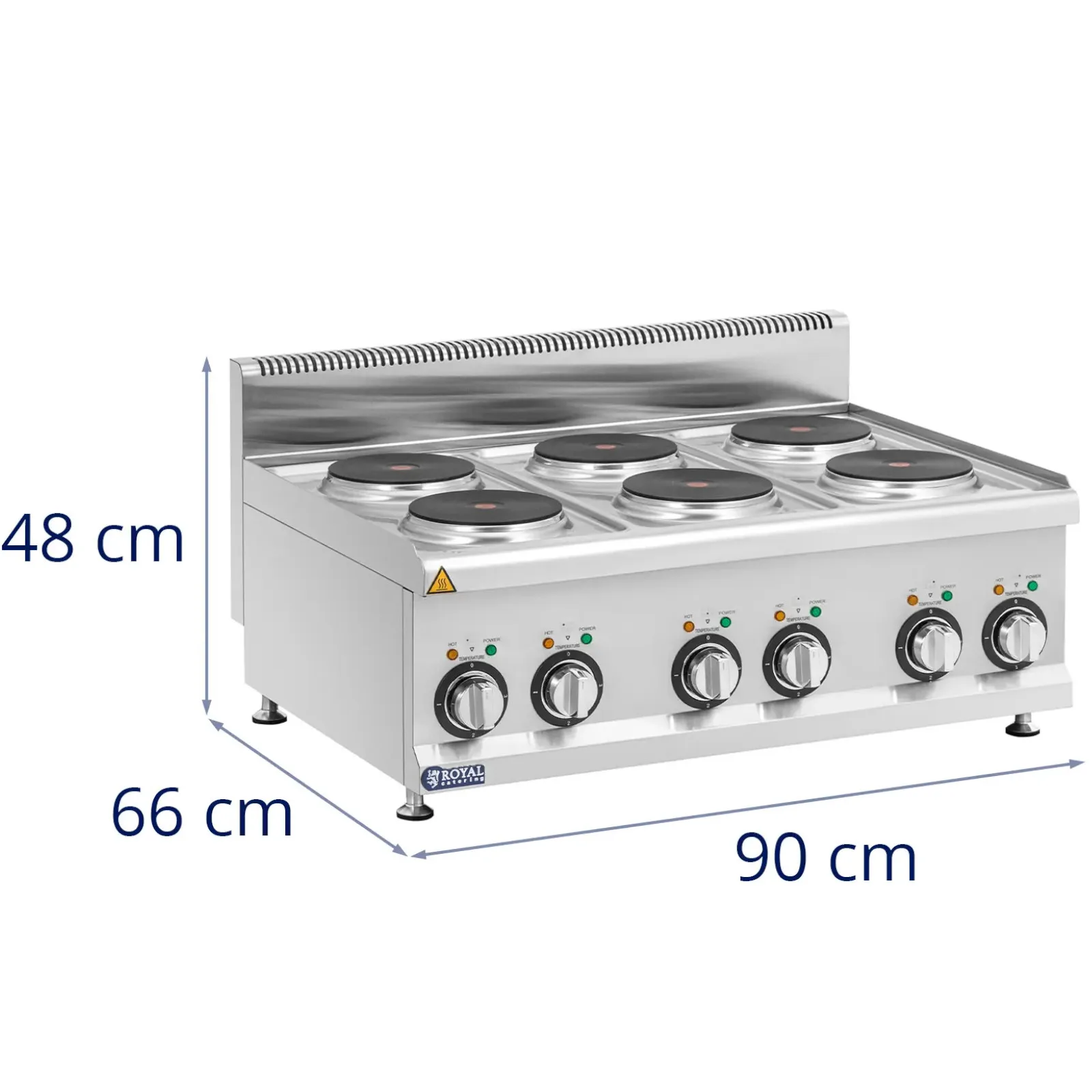 Podesivi električni štednjak s 6 grijaćih zona, promjer 19 cm, 12 kW, 400 V 7