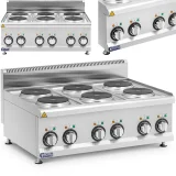 Állítható elektromos főzőlap 6 főzőzónával, 19 cm átmérőjű, 12 kW, 400 V