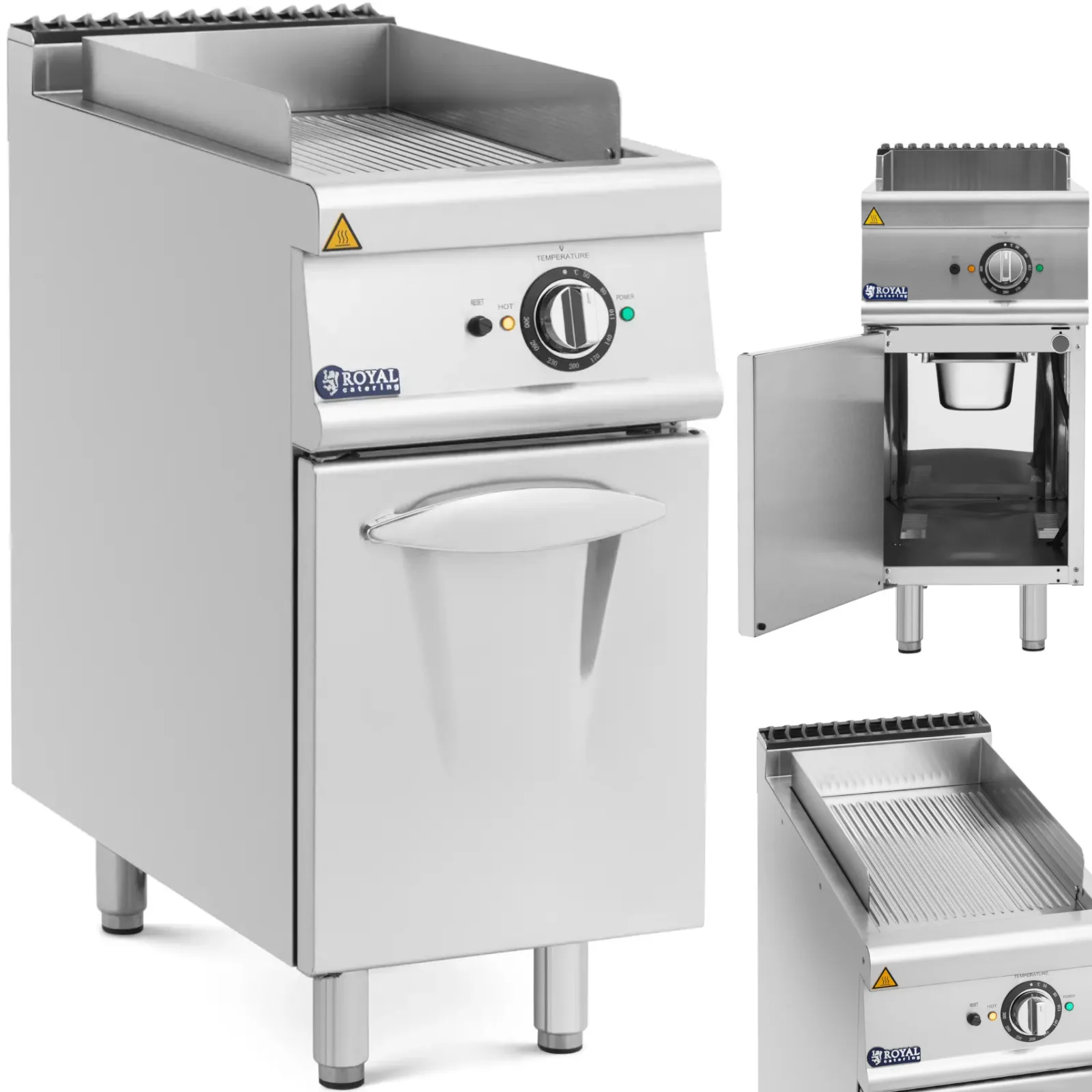 Elektromos bordázott grilllap szekrénnyel 33,5 x 55 cm 5,4 kW